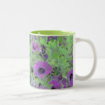 Floral PHOTO MANIPULATION, PURPLE PETUNIAS mugs