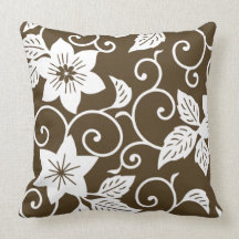 Floral Pillow - Carafe Brown Pattern