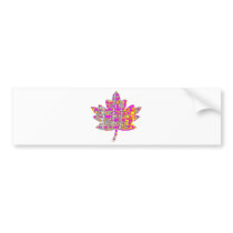 Floral Pink Maple Leaf - Proud Canadian Bumper Stickers