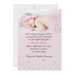 Floral Pink Photo Birth Announcement