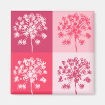 Floral Pink Popart Magnets