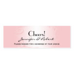 Floral Pink Vintage Wedding Drink Tickets Business Cards