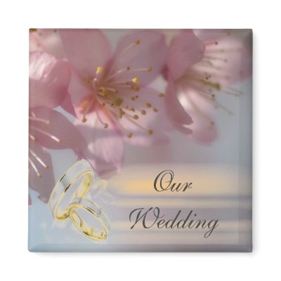 Floral Pink Wedding Magnet by elenaind