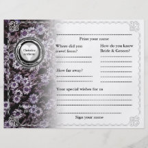 Floral pourpre horizontal de livre d'invité de mar prospectus personnalisés