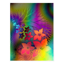Floral psychédélique carte postale