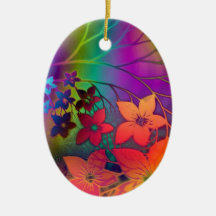 Floral psychédélique ornements de noël