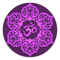 Floral Purple Aum Design Sticker