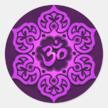 Floral Purple Aum Design Sticker