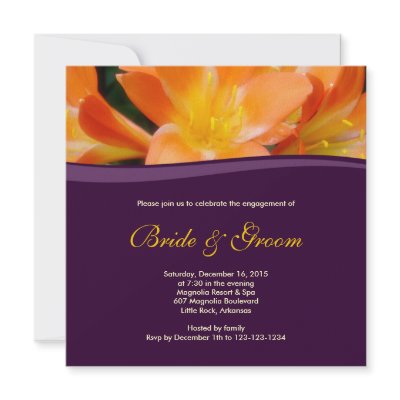 Floral Purple Engagement Invitation by floraluniverses