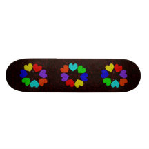 Floral Rainbow Love Hearts Skateboard