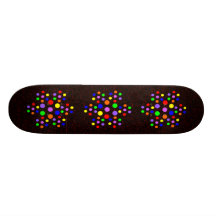 Floral Rainbow Spots Skateboard