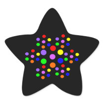 Floral Rainbow Spots Star Stickers