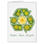 Floral Recycle Sign Greeting Cards