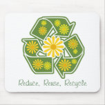Floral Recycle Sign Mouse Mat