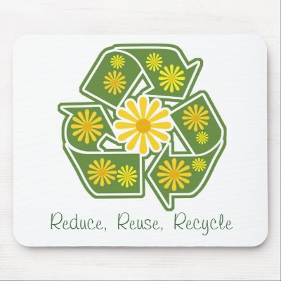 Floral Recycle Sign Mouse Mat by koncepts