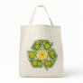 Floral Recycle Sign Organic Grocery Tote Bag