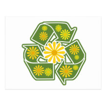 Floral Recycle Sign Post Card