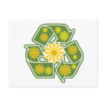Floral Recycle Sign postcards