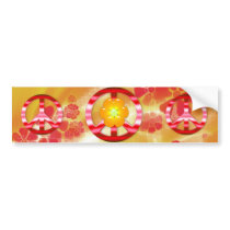Floral Red Chrome Peace Sign