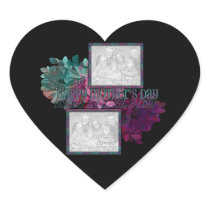 Floral Reflection Heart Stickers