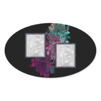 Floral Reflection Oval Stickers