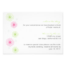 Floral Reflections Wedding Insert Card Custom Invitations