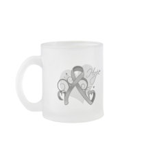 Floral Ribbon Hope - Brain Tumour Coffee Mugs