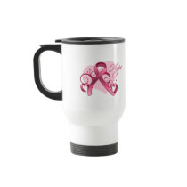 Floral Ribbon Hope - Breast Cancer Coffee Mugs