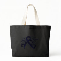Floral Ribbon Hope - Colon Cancer Canvas Bag