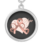 Floral Ribbon Hope - Endometrial Cancer necklaces