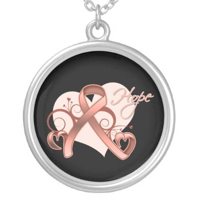 Floral Ribbon Hope - Endometrial Cancer Pendant by cancerapparel