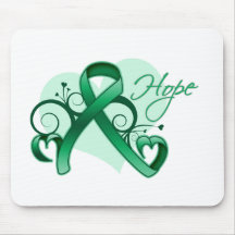 Floral Ribbon Hope - Liver Cancer Mouse Pad