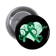 Floral Ribbon Hope - Liver Cancer Pins
