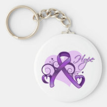 Floral Ribbon Hope - Lupus Key Chain