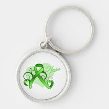 Floral Ribbon Hope - Lyme Disease Key Chains