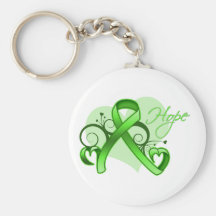 Floral Ribbon Hope - Lyme Disease Keychain
