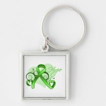 Floral Ribbon Hope - Lyme Disease Keychains