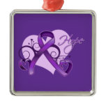 Floral Ribbon Hope - Pancreatic Cancer Christmas Tree Ornament