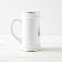 Floral Ribbon Hope - Teal Ribbon Mugs