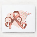 Floral Ribbon Hope - Uterine Cancer mousepads