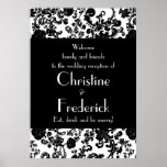 Floral Rococo Wedding, reception welcome poster