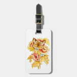 Floral russe vintage étiquette à bagages