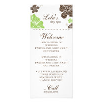 Floral Salon Spa Cards Tropical flower lime green Personalized Rack Card
