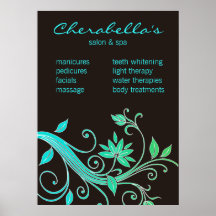 Floral Salon Spa Poster Trendy Elegant BG