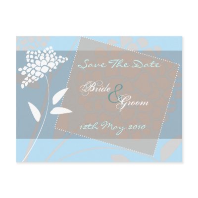 Floral Save The Date - Blue by filigree
