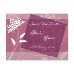 Floral Save The Date - Fuschia Post Card