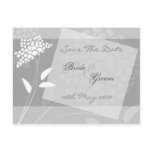 Floral Save The Date - Silver Postcard