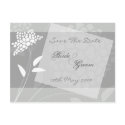 Floral Save The Date - Silver postcards