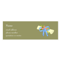 Floral Scroll Graduation or Reunion Card Business Card Templates