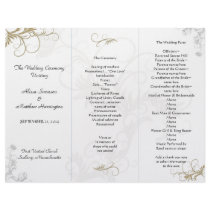 Floral Scrollwork Wedding Program Template